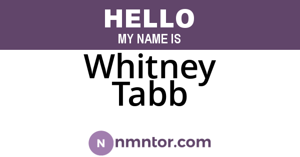 Whitney Tabb
