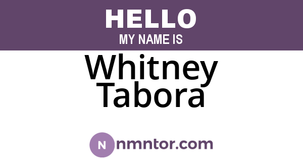 Whitney Tabora