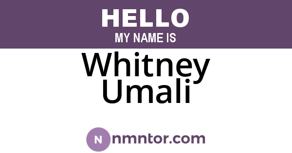 Whitney Umali