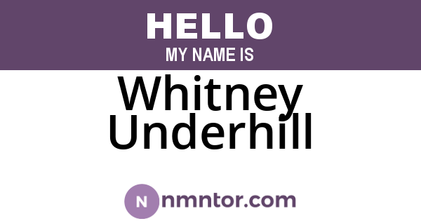 Whitney Underhill