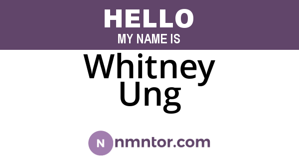 Whitney Ung