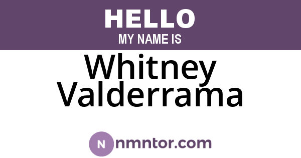 Whitney Valderrama