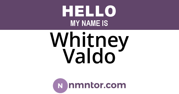 Whitney Valdo