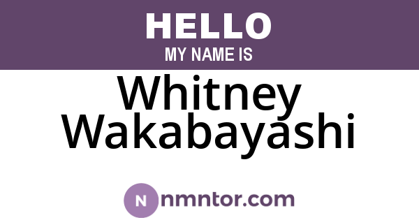 Whitney Wakabayashi