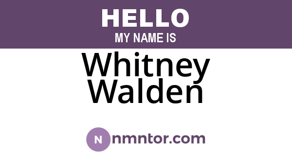 Whitney Walden