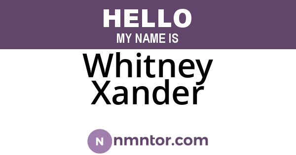 Whitney Xander