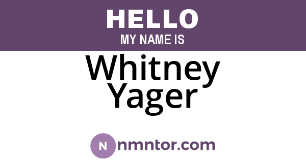Whitney Yager