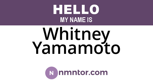 Whitney Yamamoto