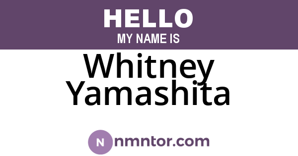 Whitney Yamashita