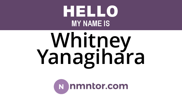 Whitney Yanagihara