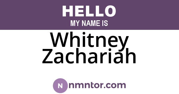Whitney Zachariah