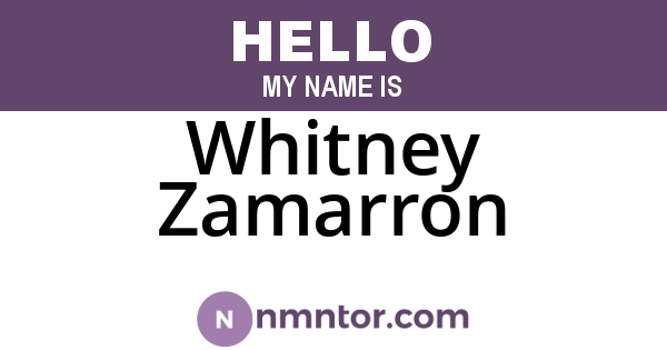 Whitney Zamarron