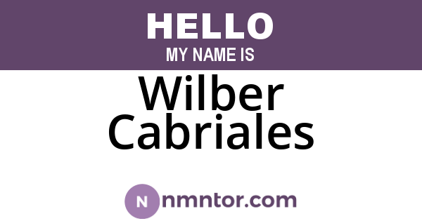 Wilber Cabriales