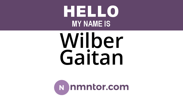 Wilber Gaitan