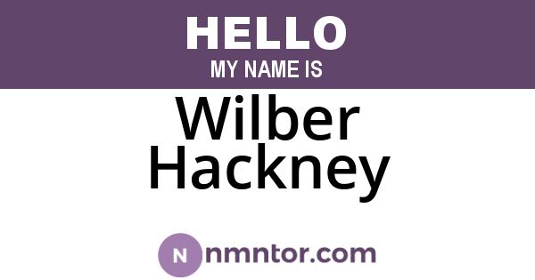 Wilber Hackney