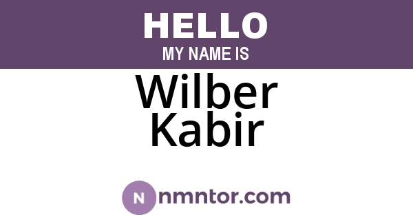 Wilber Kabir