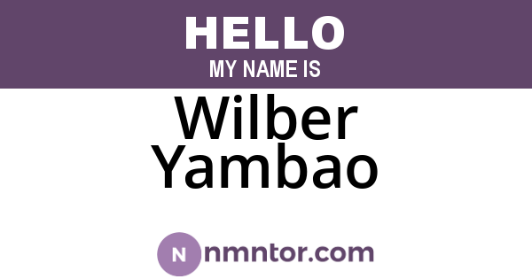 Wilber Yambao