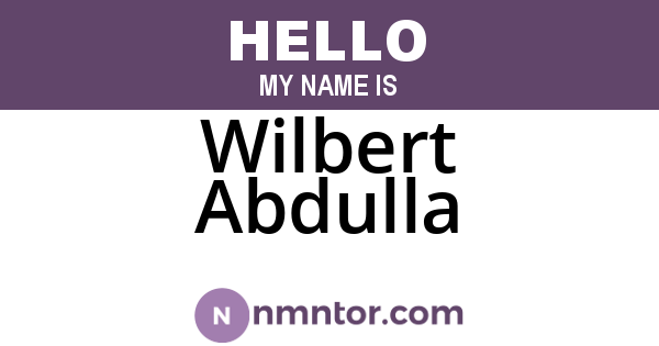 Wilbert Abdulla