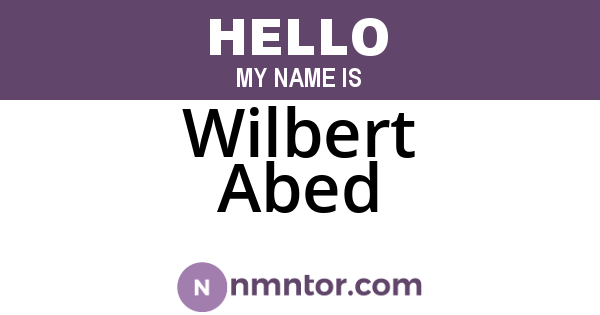 Wilbert Abed