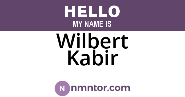 Wilbert Kabir