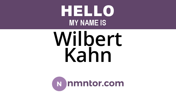 Wilbert Kahn