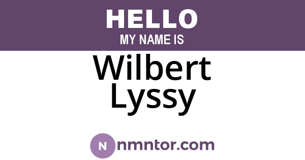 Wilbert Lyssy