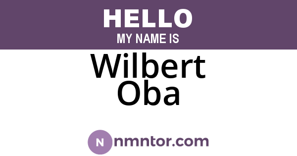 Wilbert Oba