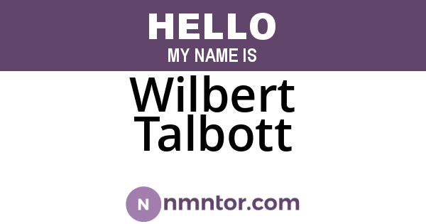 Wilbert Talbott