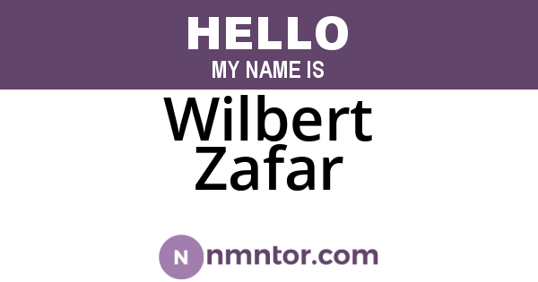 Wilbert Zafar