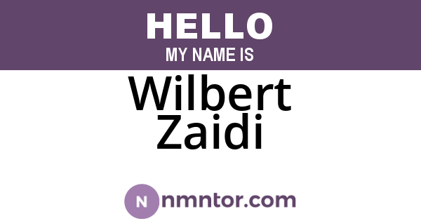 Wilbert Zaidi