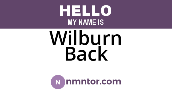 Wilburn Back