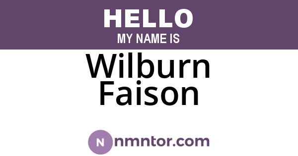 Wilburn Faison