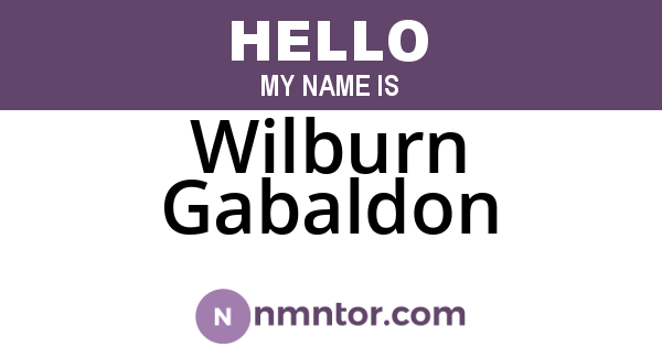 Wilburn Gabaldon