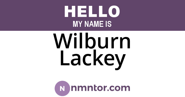 Wilburn Lackey