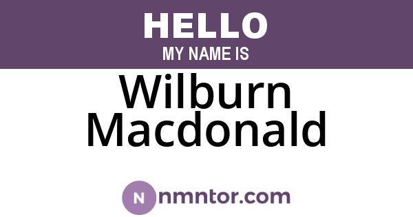 Wilburn Macdonald