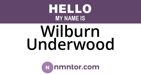 Wilburn Underwood