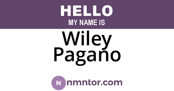 Wiley Pagano