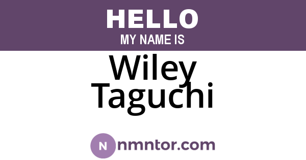 Wiley Taguchi