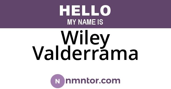 Wiley Valderrama