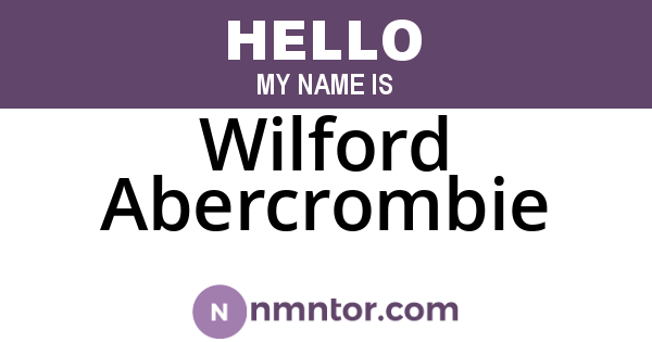 Wilford Abercrombie