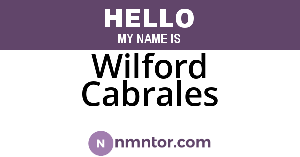 Wilford Cabrales