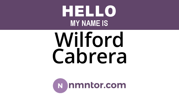 Wilford Cabrera