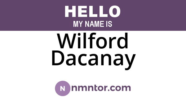 Wilford Dacanay
