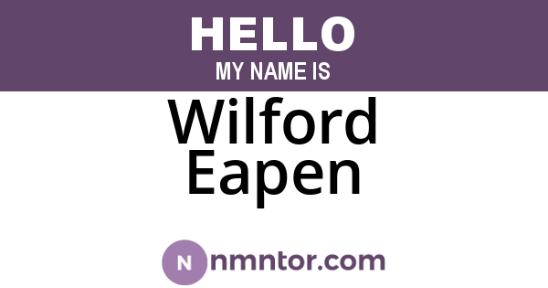 Wilford Eapen