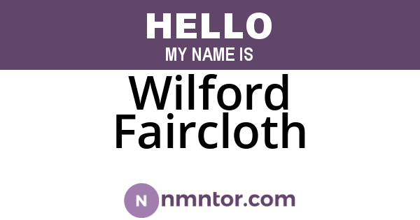 Wilford Faircloth