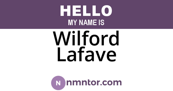 Wilford Lafave