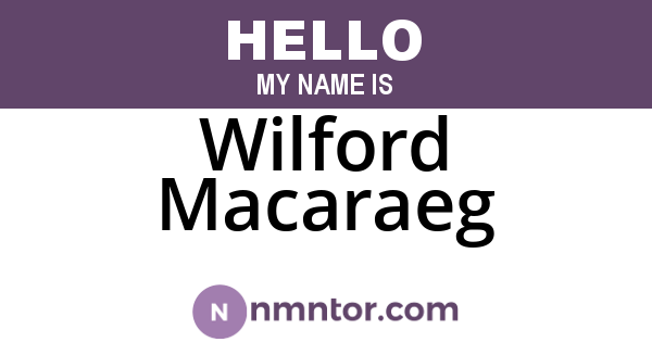 Wilford Macaraeg
