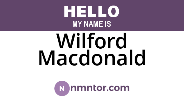 Wilford Macdonald