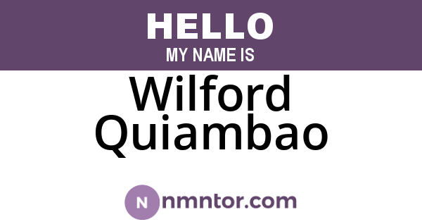 Wilford Quiambao