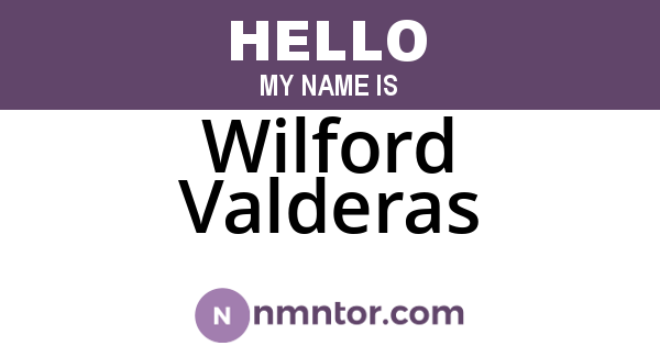 Wilford Valderas